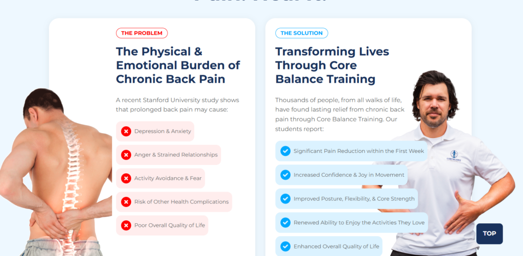 core balance training