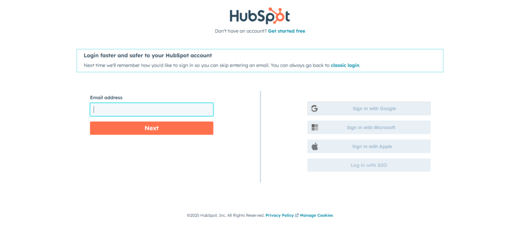 hubspot login